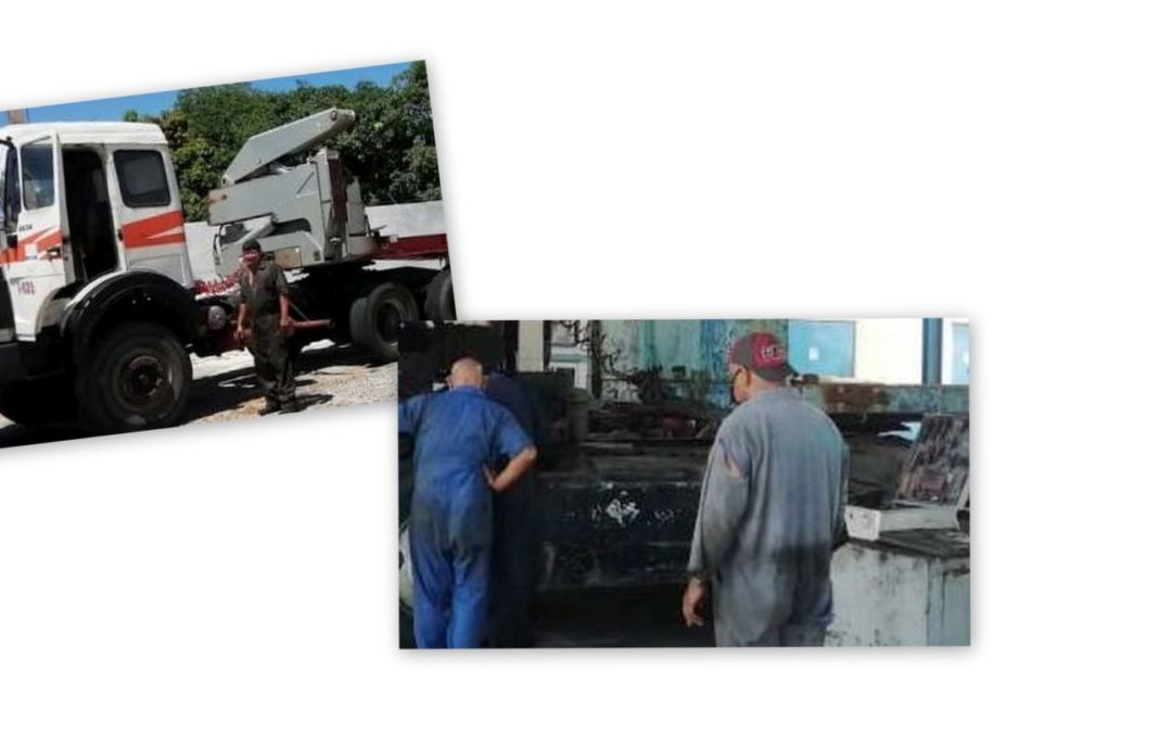 Nuestra UEB Operadora de Contenedores Camagüey, en el mantenimiento de sus equipos.