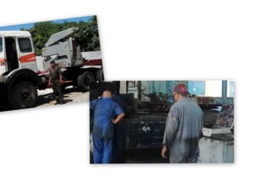 Nuestra UEB Operadora de Contenedores Camagüey, en el mantenimiento de sus equipos.